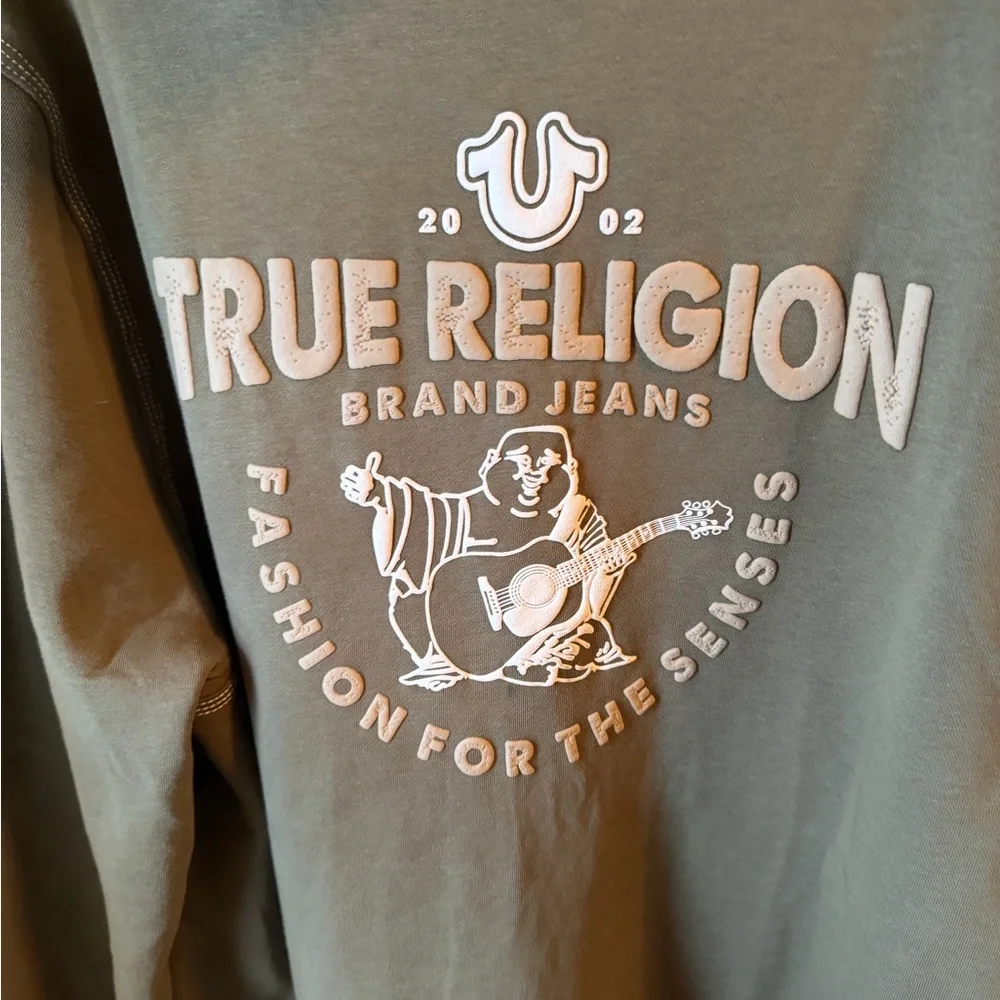 New True Religion TNL Puff Buddha Zip Hoodie XXL Kalamata Green